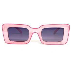 AJ Morgan Pink Rectangular Sunglasses Translucent Retro Frames 59270 46-26-138